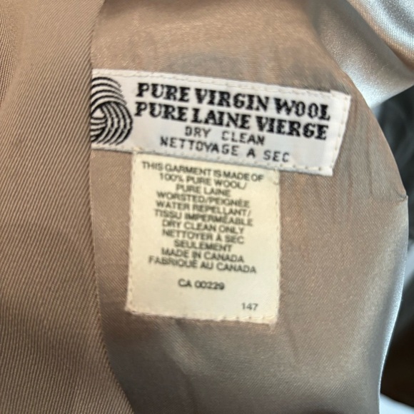 AQUASCUTUM SZ 6 UK Wool Raglan Sleeve Back Slit Belt  Trench Coat with Pockets - Picture 8 of 14